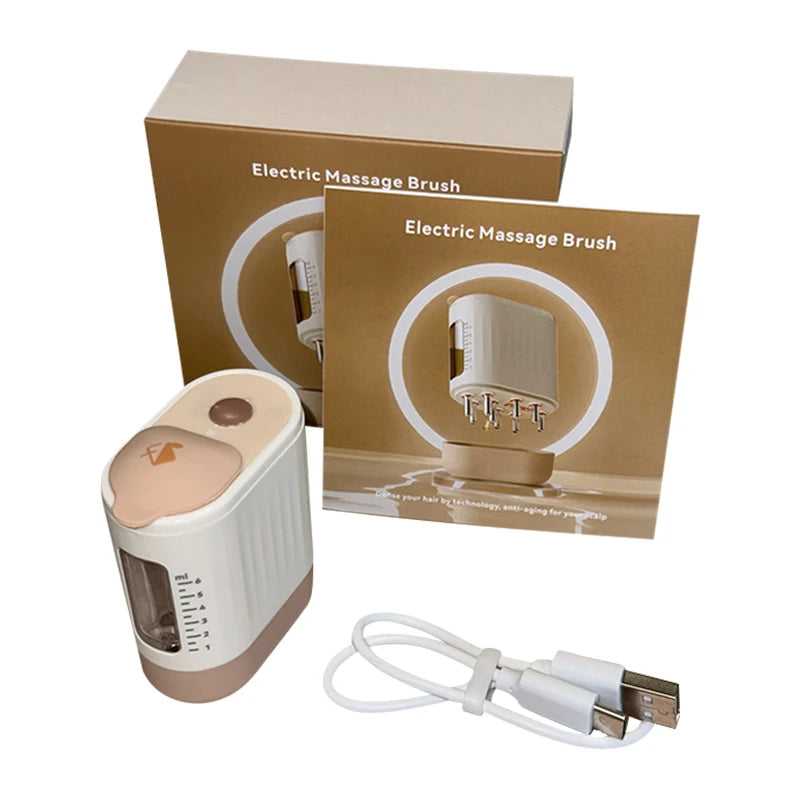 Microcurrent Head Scalp Massager Oil Applicator Comb Red Light Therapy Vibration Massage Liquid anti Hair Loss Comb Medicine