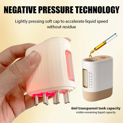 Microcurrent Head Scalp Massager Oil Applicator Comb Red Light Therapy Vibration Massage Liquid anti Hair Loss Comb Medicine